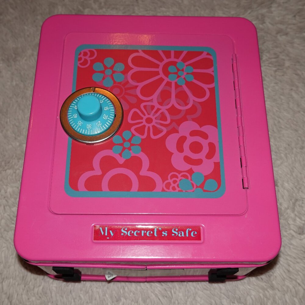Schylling My Secret’s Safe Piggy Bank - Hot Pink with Flowers - LIKE NEW